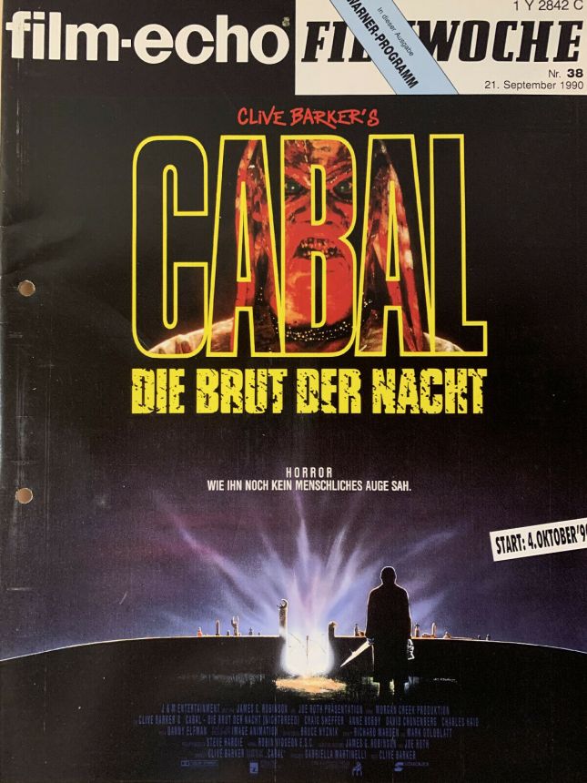 FILM-ECHO FILMWOCHE magazine side cover Issue 38 21 September 1990