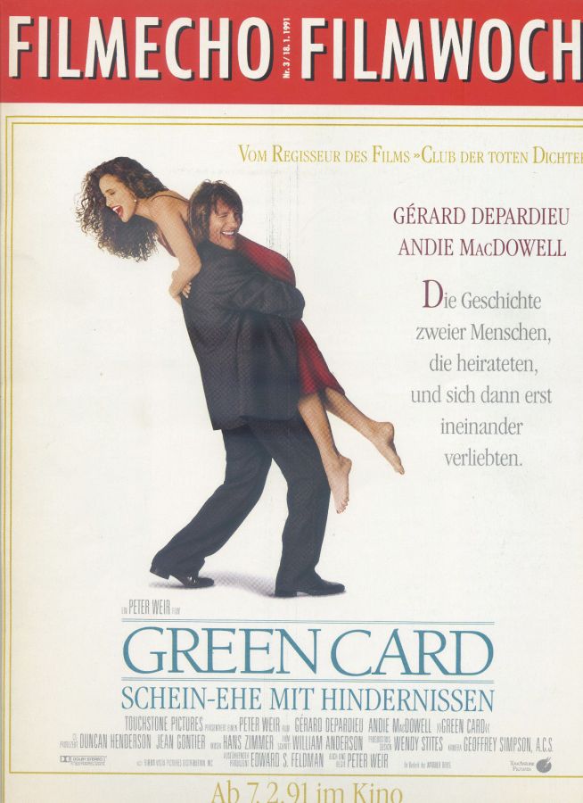 FILM-ECHO FILMWOCHE magazine side cover Issue 3 18 January 1991