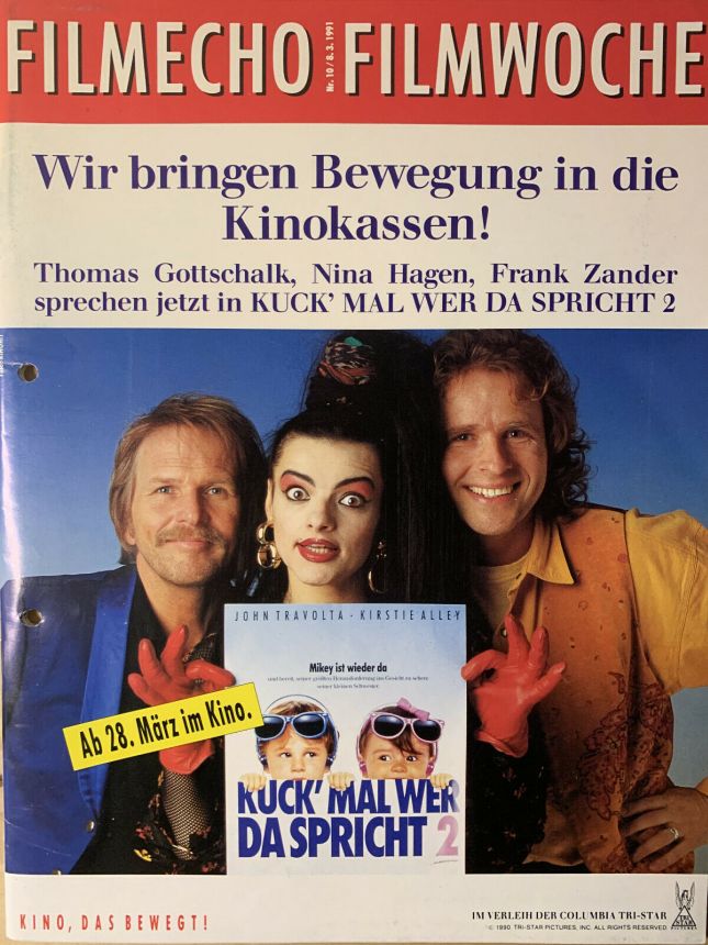 FILM-ECHO FILMWOCHE magazine side cover Issue 10 8 March 1991