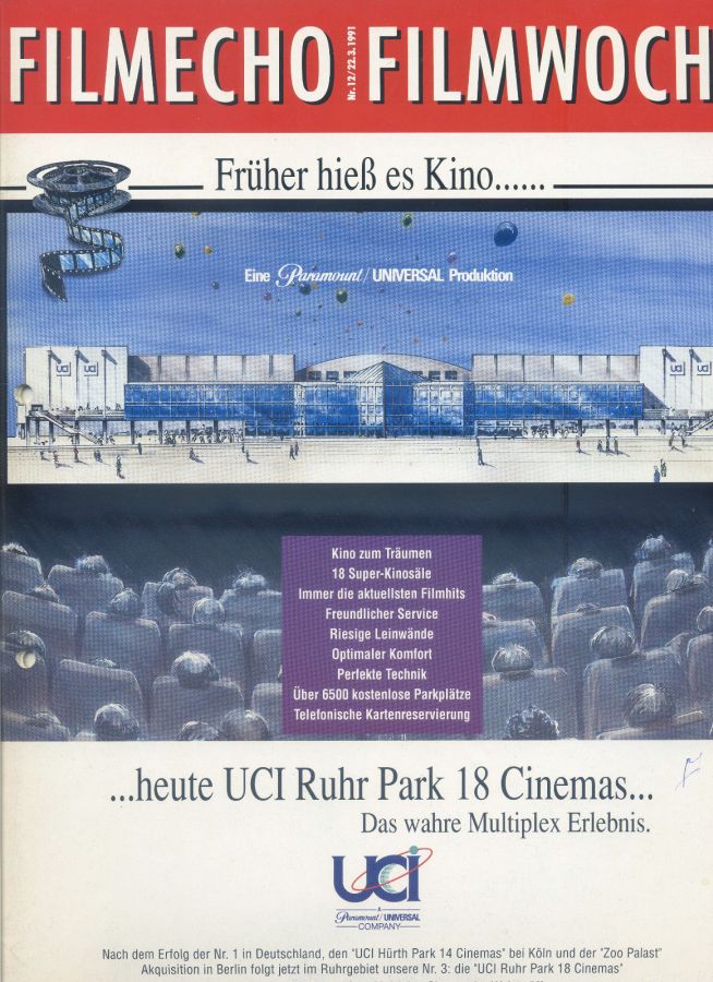 FILM-ECHO FILMWOCHE magazine side cover Issue 12 22 March 1991