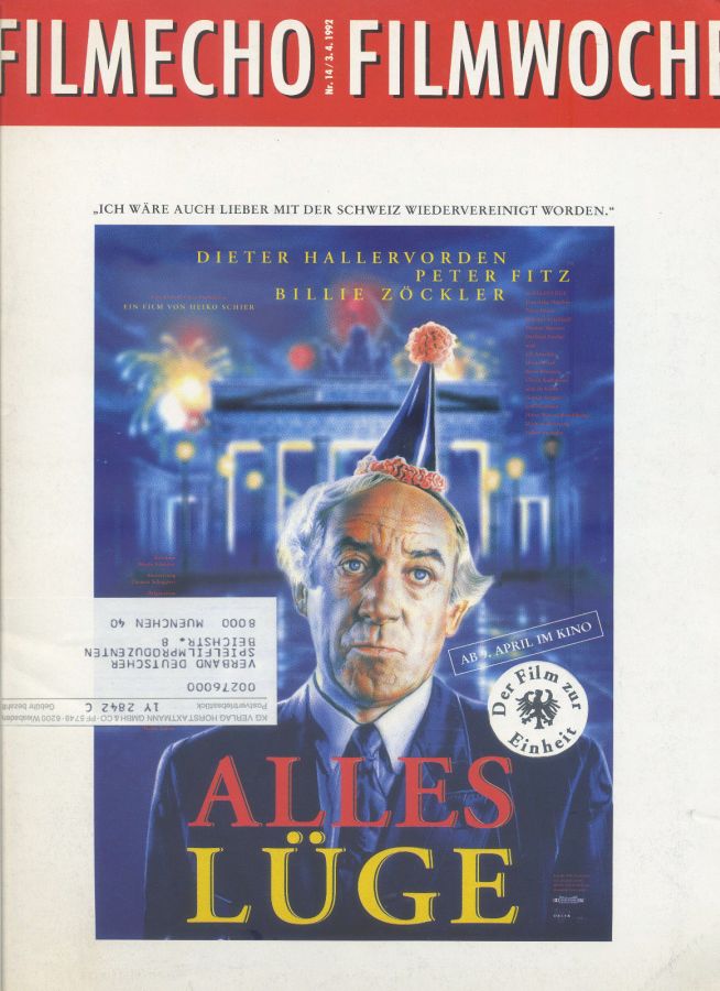 FILM-ECHO FILMWOCHE magazine side cover Issue 14 3 April 1992