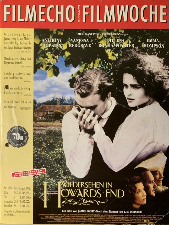 FILM-ECHO FILMWOCHE magazine side cover Issue 34 21 August 1992