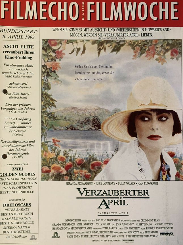 FILM-ECHO FILMWOCHE magazine side cover Issue 11 19 March 1993