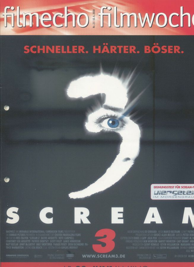 FILM-ECHO FILMWOCHE magazine side cover Issue 23 10 June 2000