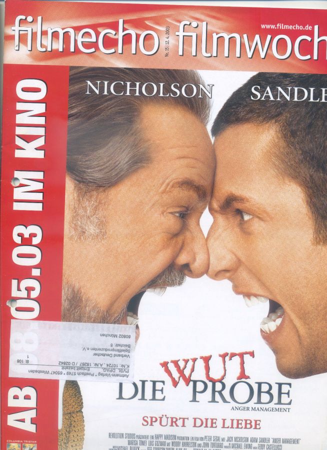 FILM-ECHO FILMWOCHE magazine side cover Issue 15 12 April 2003