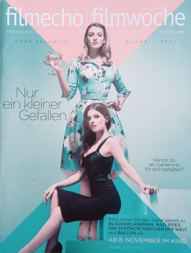 FILM-ECHO FILMWOCHE magazine side cover Issue 33 17 August 2018