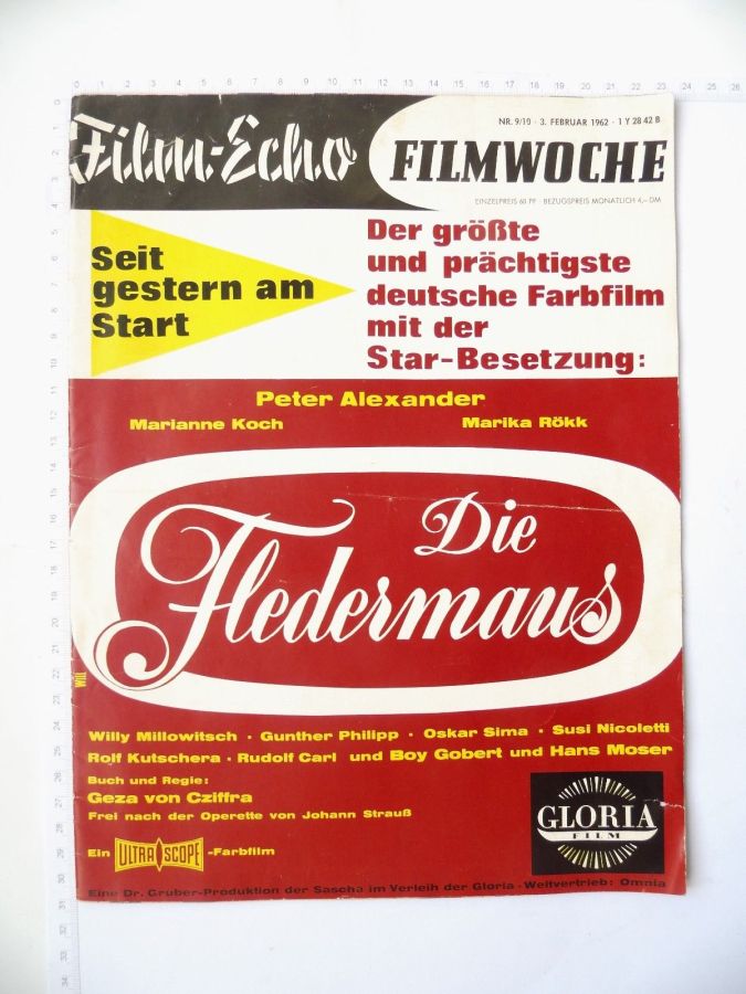 FILM-ECHO FILMWOCHE magazine side cover Issue 9-10 3 February 1962