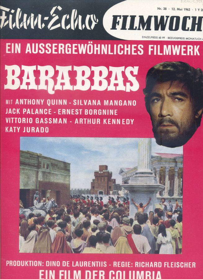 FILM-ECHO FILMWOCHE magazine side cover Issue 38 12 May 1962