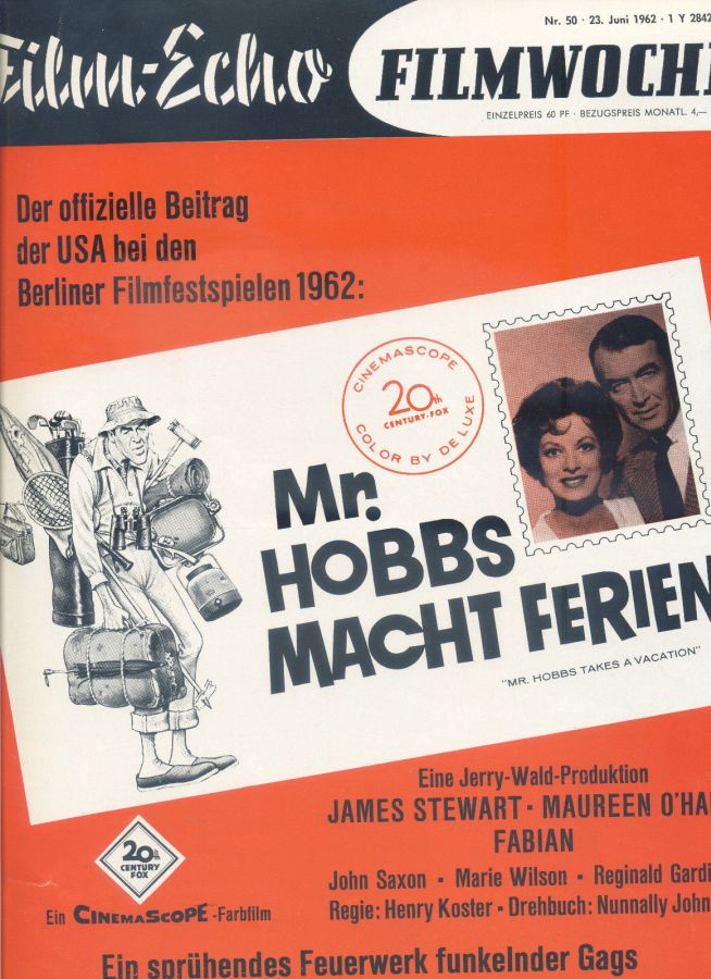 FILM-ECHO FILMWOCHE magazine side cover Issue 50 23 June 1962