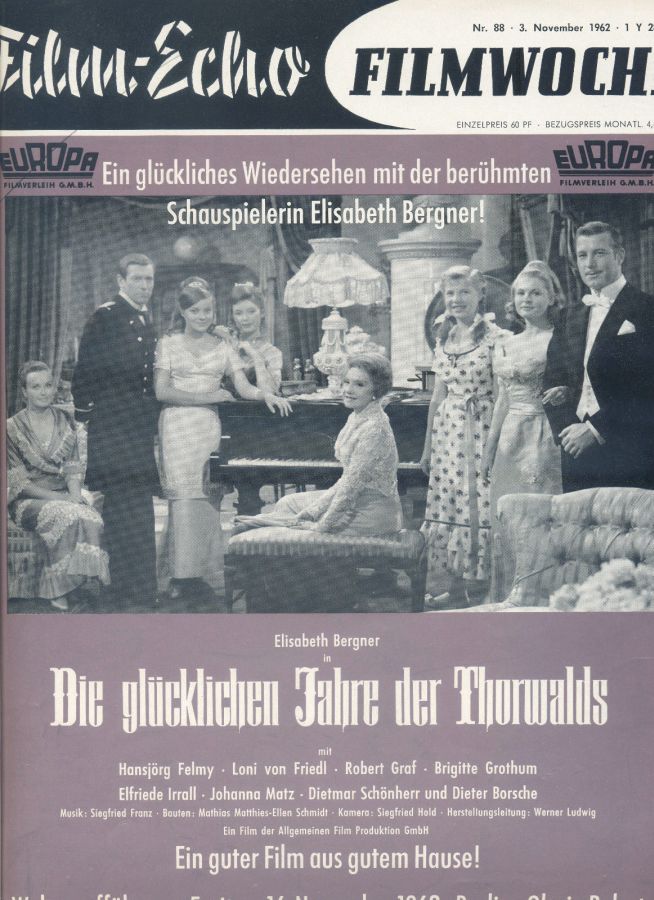 FILM-ECHO FILMWOCHE magazine side cover Issue 88 3 November 1962