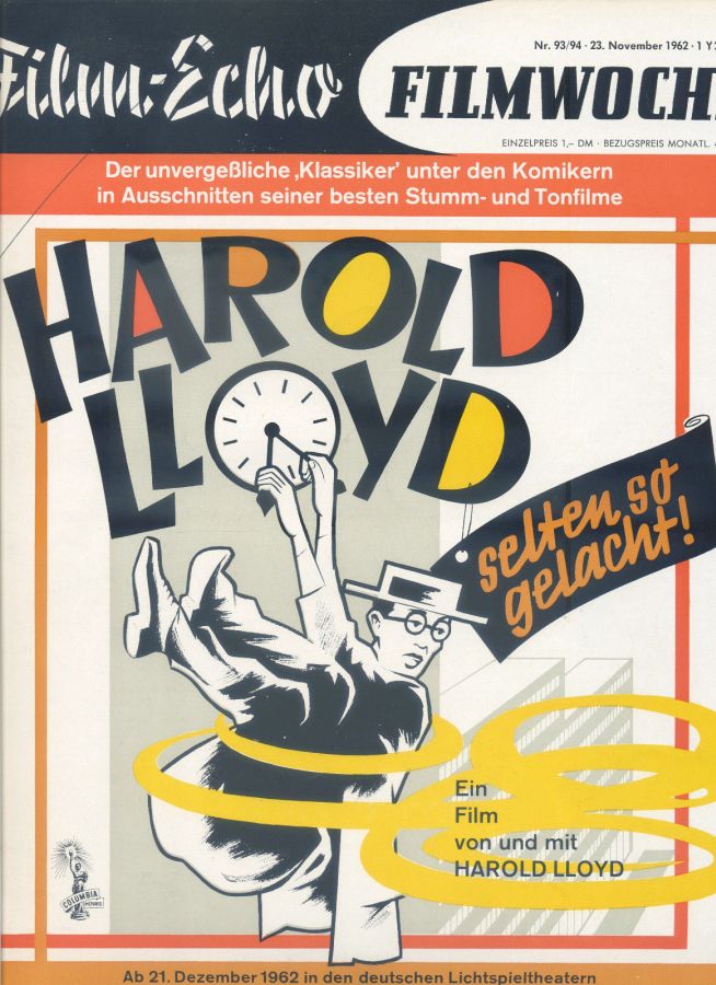 FILM-ECHO FILMWOCHE magazine side cover Issue 93-4 23 November 1962