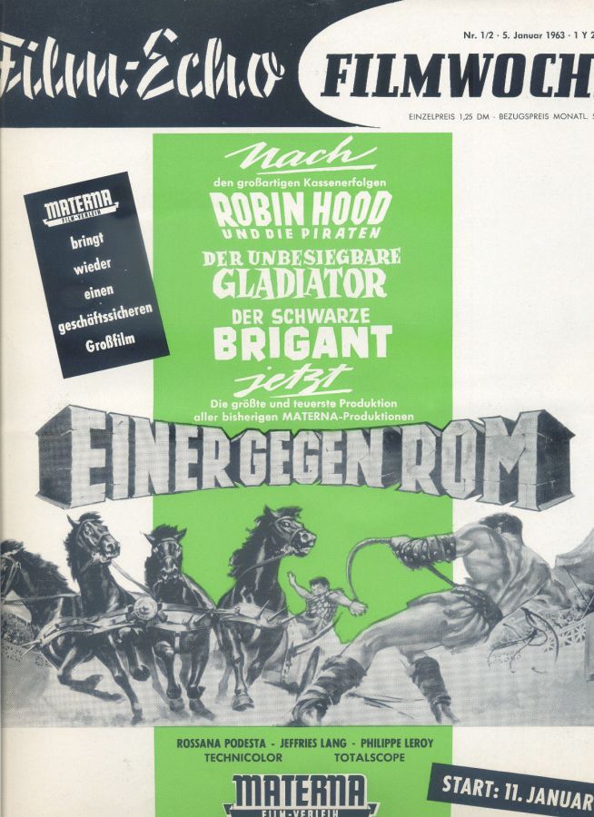 FILM-ECHO FILMWOCHE magazine side cover Issue 1-2 5 January 1963
