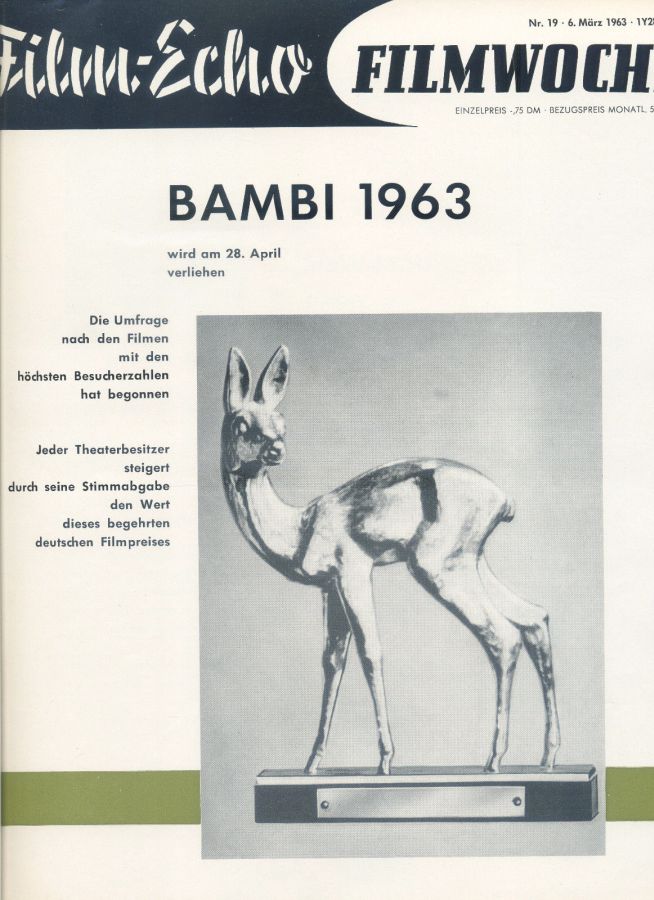 FILM-ECHO FILMWOCHE magazine side cover Issue 19 6 March 1963