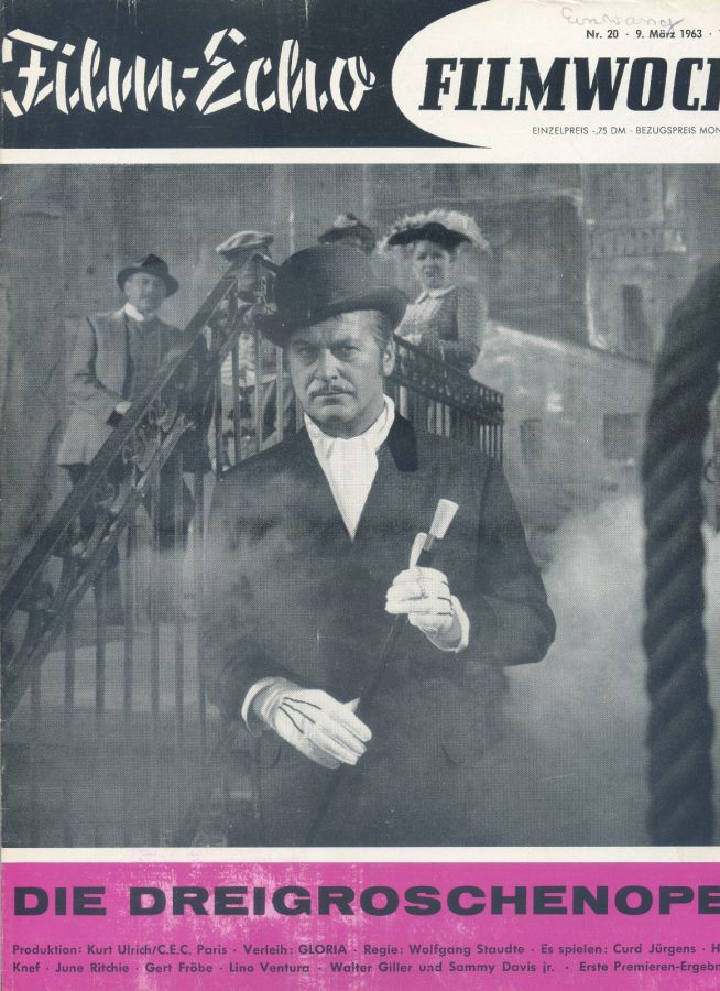 FILM-ECHO FILMWOCHE magazine side cover Issue 20 9 March 1963