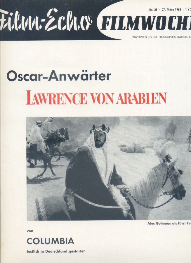 FILM-ECHO FILMWOCHE magazine side cover Issue 25 27 March 1963