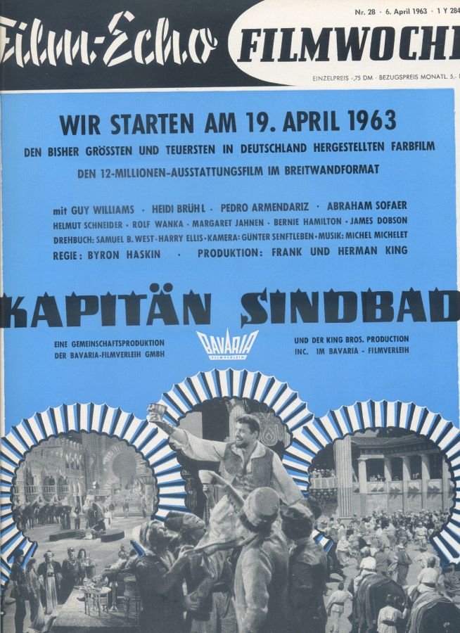 FILM-ECHO FILMWOCHE magazine side cover Issue 28 6 April 1963