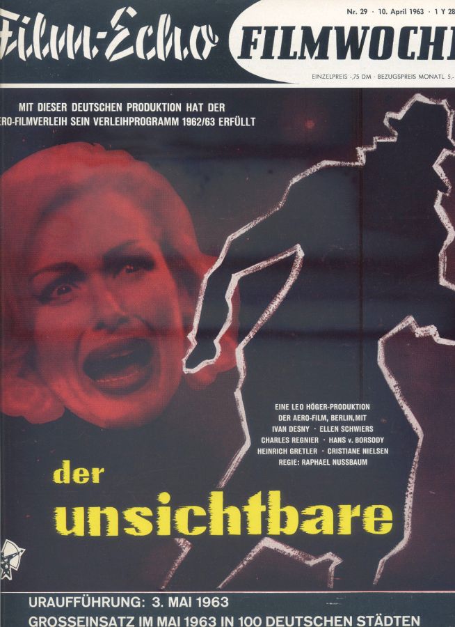 FILM-ECHO FILMWOCHE magazine side cover Issue 29 10 April 1963