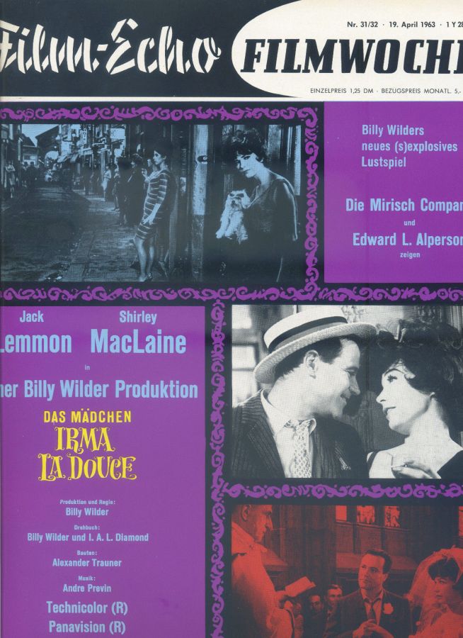 FILM-ECHO FILMWOCHE magazine side cover Issue 31-2 19 April 1963