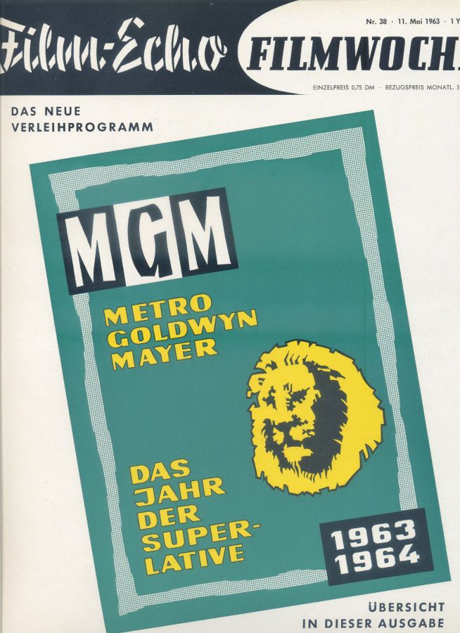 FILM-ECHO FILMWOCHE magazine side cover Issue 38 11 May 1963