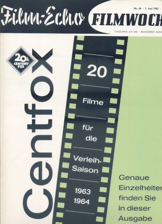 FILM-ECHO FILMWOCHE magazine side cover Issue 44 1 June 1963