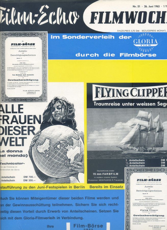 FILM-ECHO FILMWOCHE magazine side cover Issue 51 26 June 1963