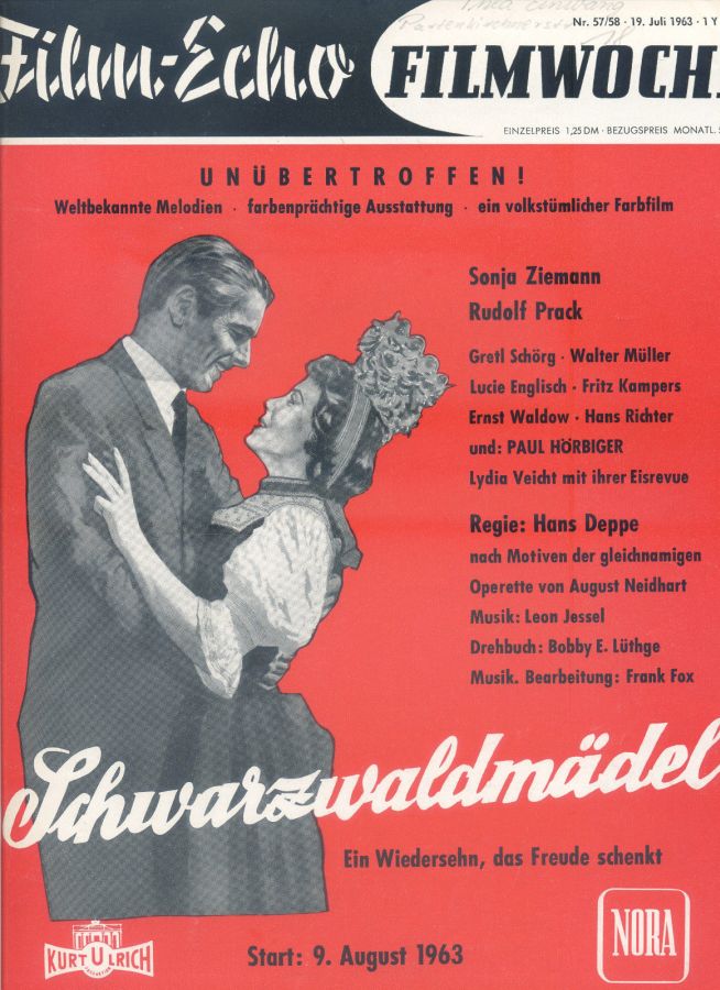 FILM-ECHO FILMWOCHE magazine side cover Issue 57-8 19 July 1963