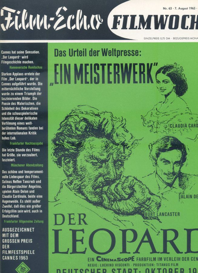 FILM-ECHO FILMWOCHE magazine side cover Issue 63 7 August 1963