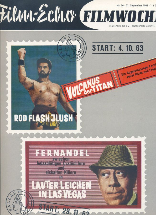 FILM-ECHO FILMWOCHE magazine side cover Issue 76 21 September 1963