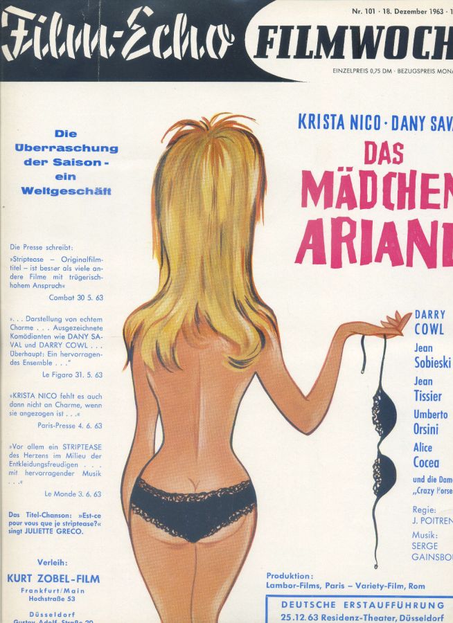 FILM-ECHO FILMWOCHE magazine side cover Issue 101 18 December 1963