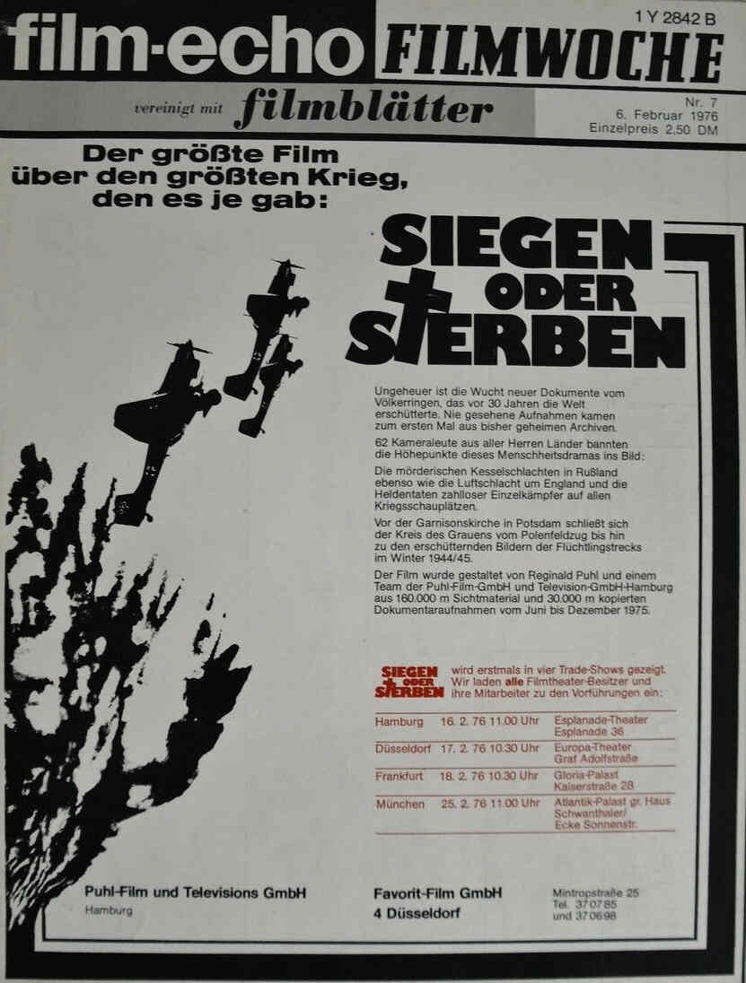 FILM-ECHO FILMWOCHE magazine side cover Issue 7 6 February 1976