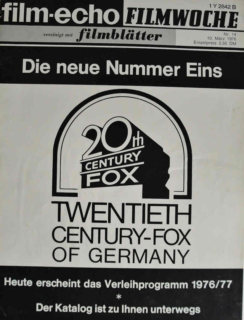 FILM-ECHO FILMWOCHE magazine side cover Issue 14 10 March 1976