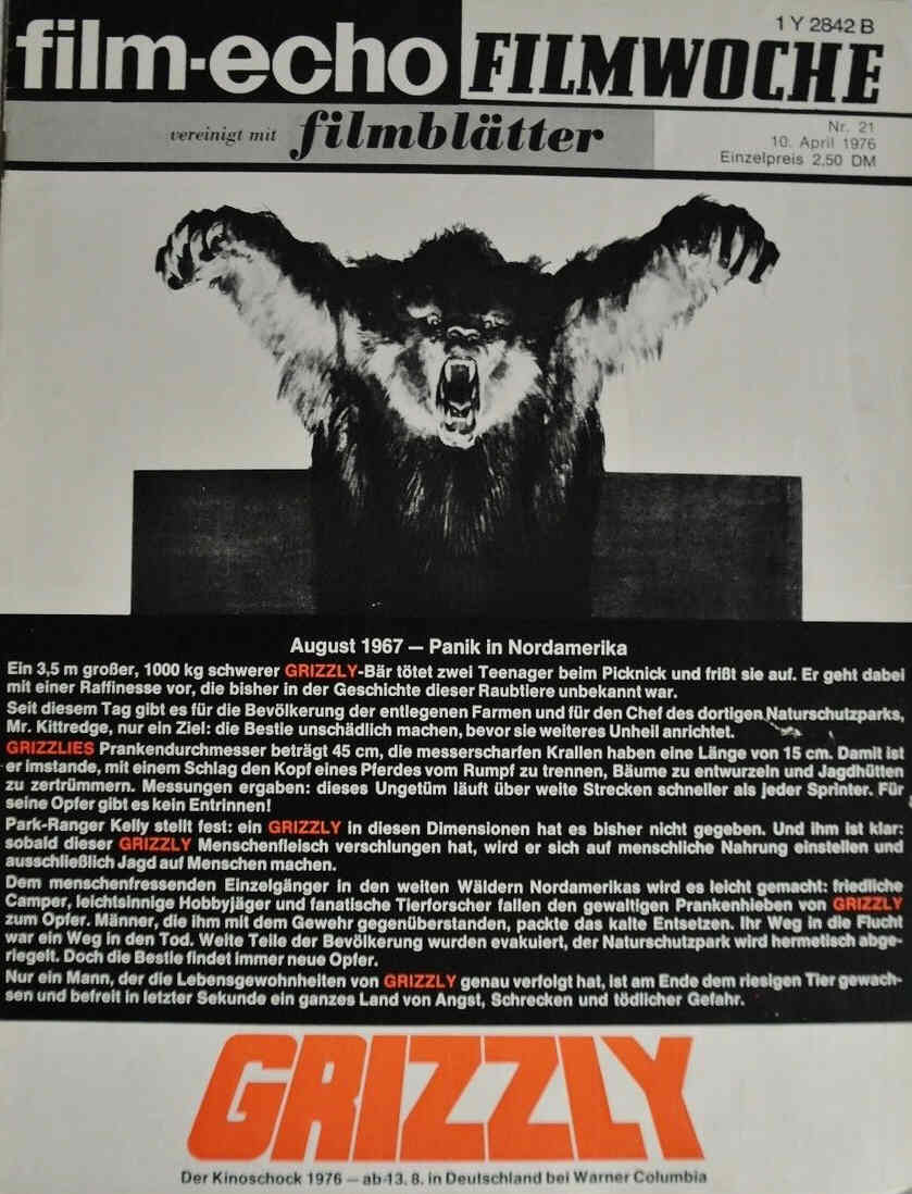 FILM-ECHO FILMWOCHE magazine side cover Issue 21 10 April 1976