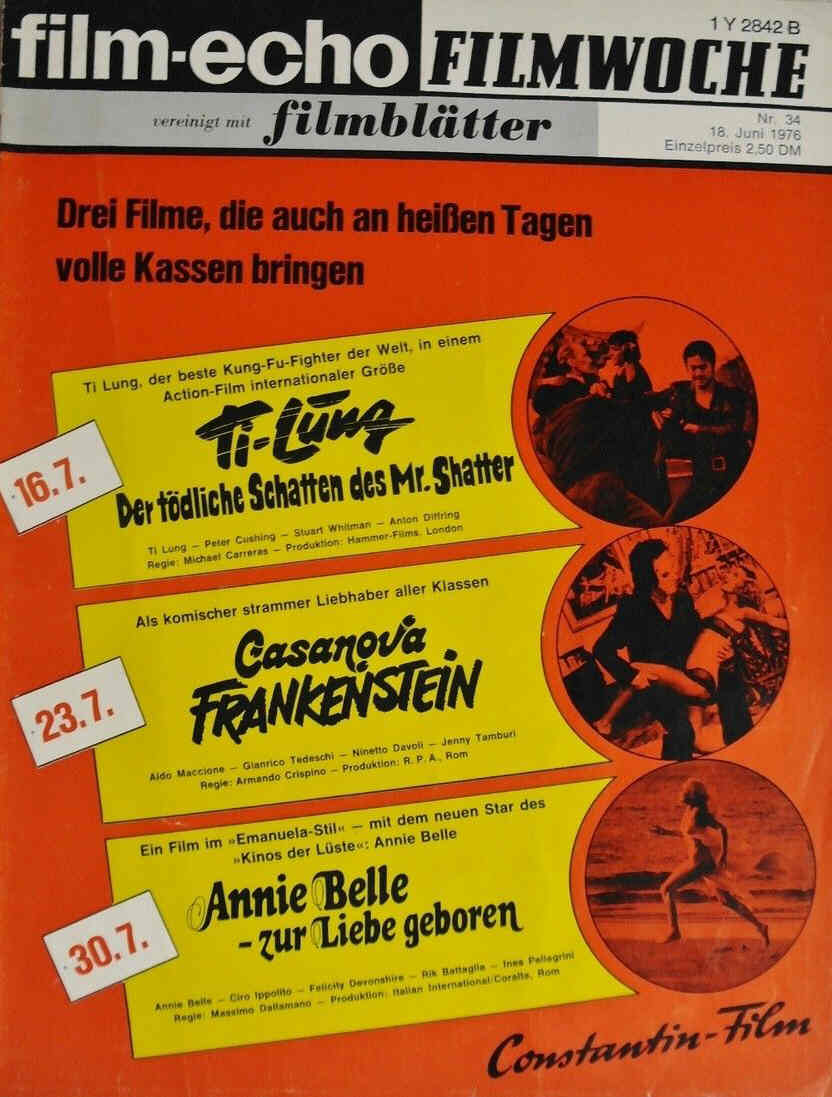 FILM-ECHO FILMWOCHE magazine side cover Issue 34 18 June 1976