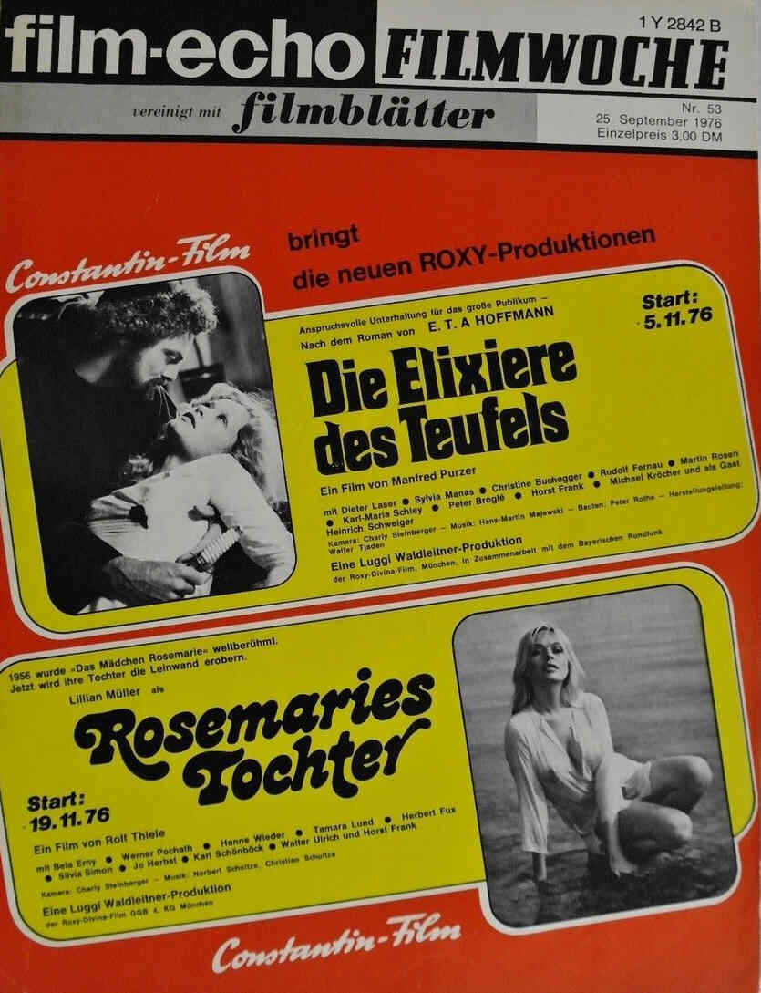 FILM-ECHO FILMWOCHE magazine side cover Issue 53 25 September 1976
