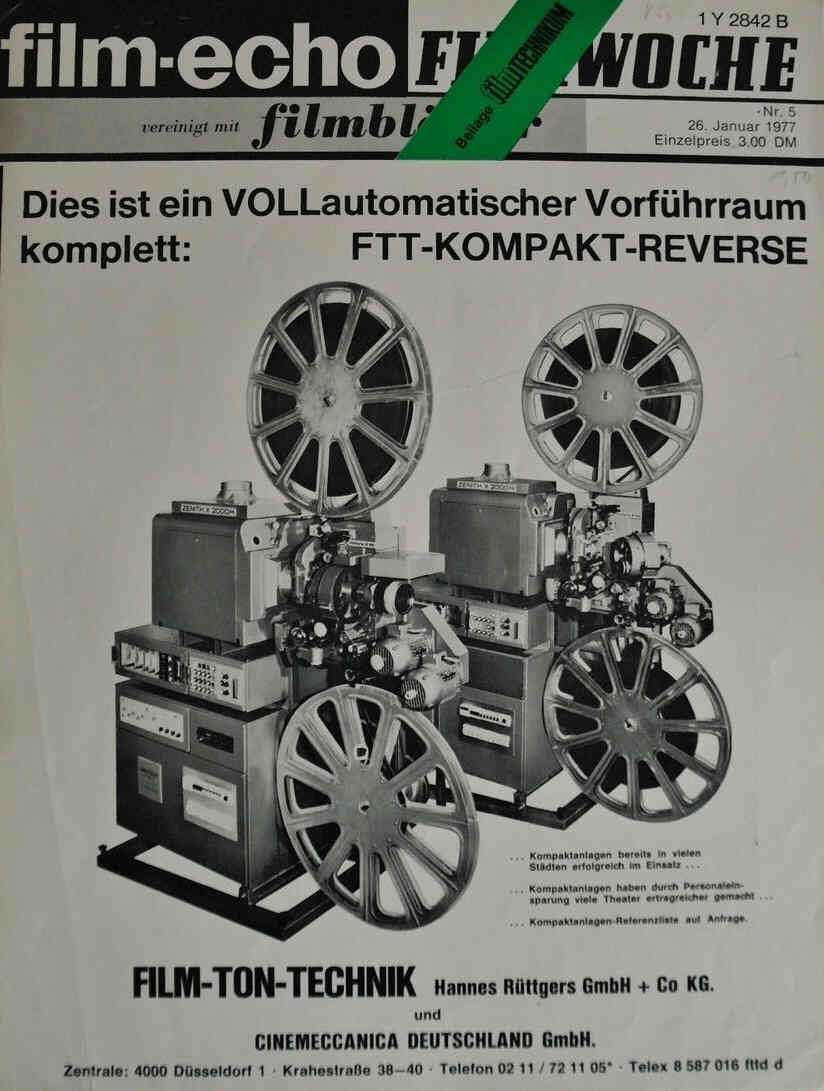 FILM-ECHO FILMWOCHE magazine side cover Issue 5 26 January 1977