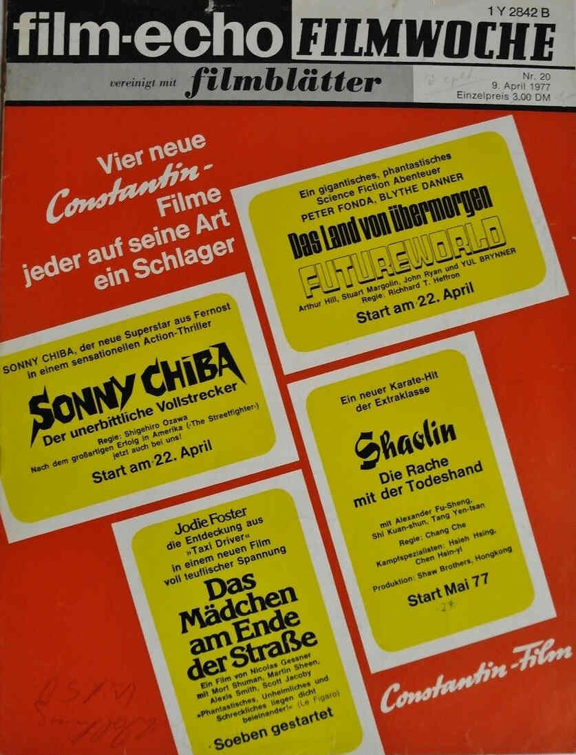 FILM-ECHO FILMWOCHE magazine side cover Issue 20 9 April 1977