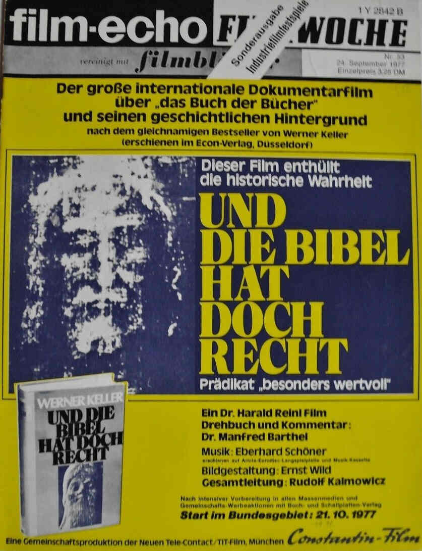 FILM-ECHO FILMWOCHE magazine side cover Issue 53 24 September 1977