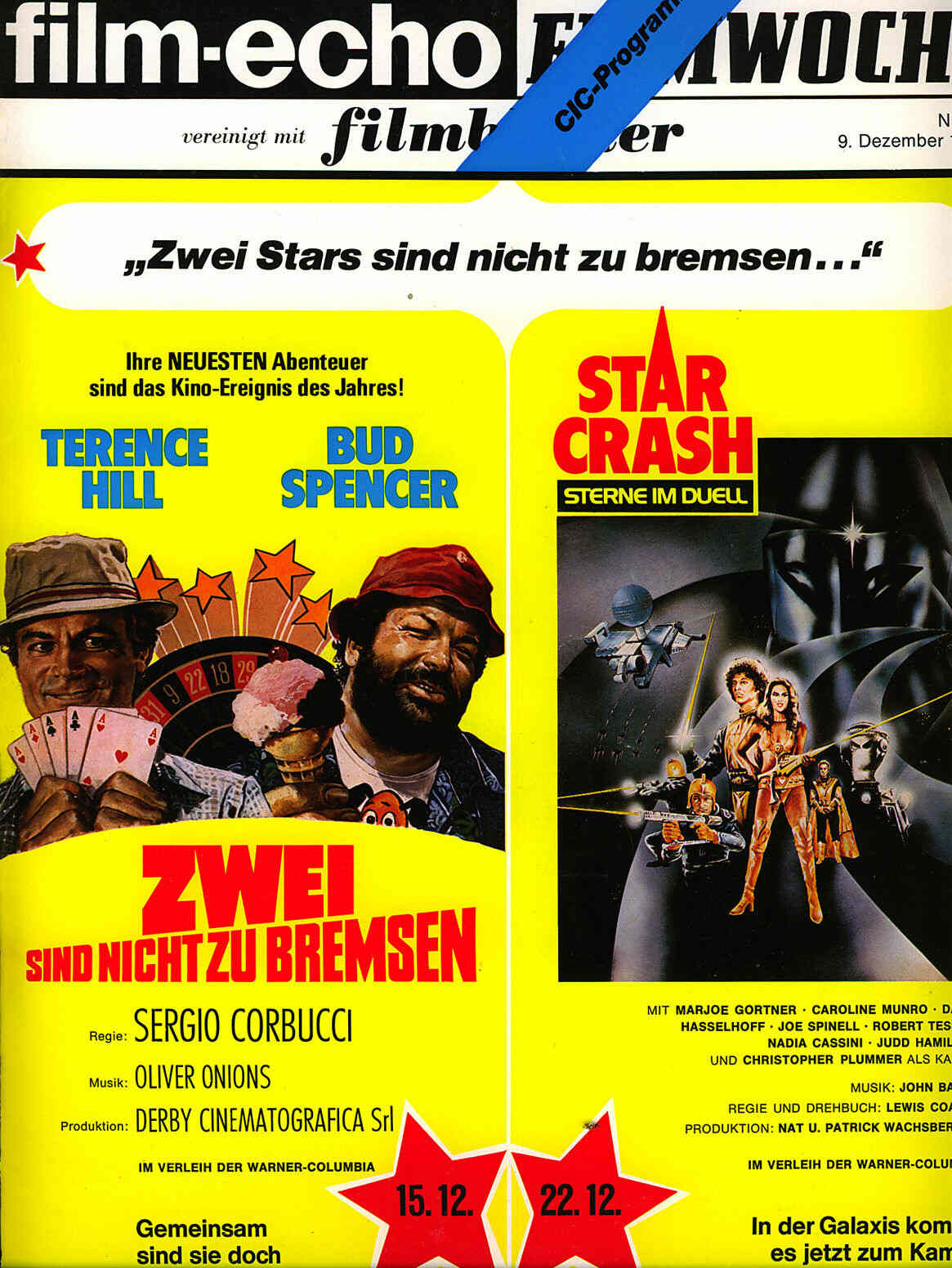 FILM-ECHO FILMWOCHE magazine side cover Issue 70 9 December 1978