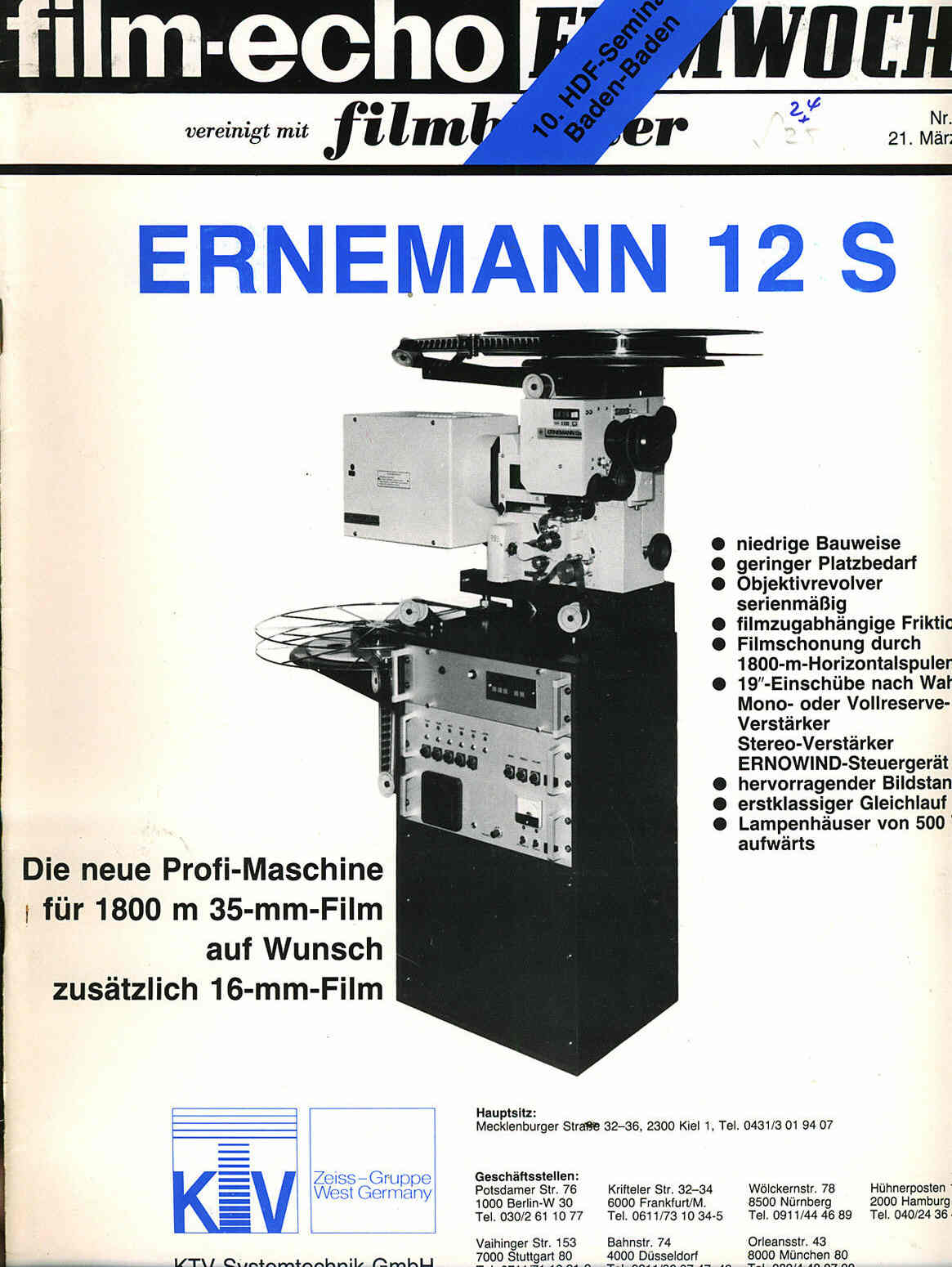 FILM-ECHO FILMWOCHE magazine side cover Issue 16/17 21 March 1980