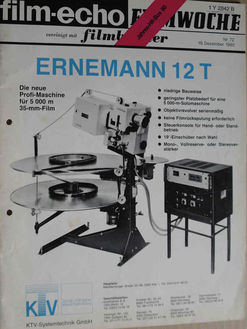 FILM-ECHO FILMWOCHE magazine side cover Issue 72 19 December 1980