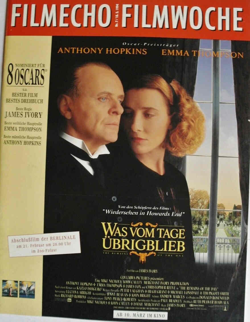 FILM-ECHO FILMWOCHE magazine side cover Issue 7 18 February 1994