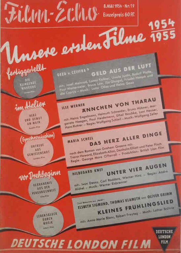 FILM-ECHO FILMWOCHE magazine side cover Issue 19  1954