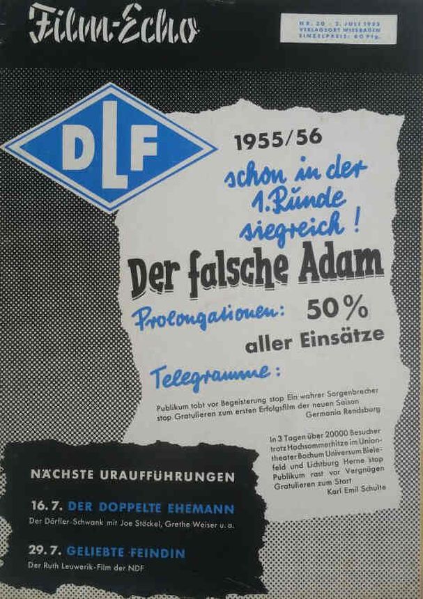 FILM-ECHO FILMWOCHE magazine side cover Issue 30  1955
