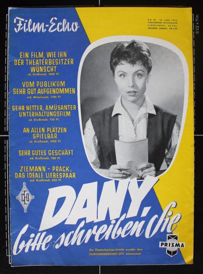 FILM-ECHO FILMWOCHE magazine side cover Issue 47 13 June 1956