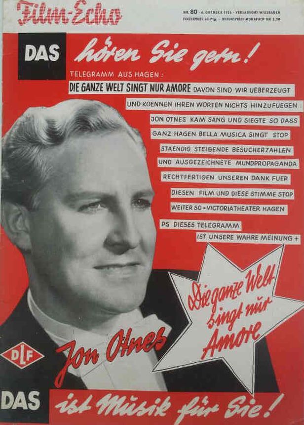 FILM-ECHO FILMWOCHE magazine side cover Issue 80  1956