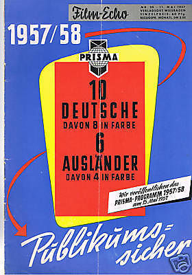 FILM-ECHO FILMWOCHE magazine side cover Issue 38  1957