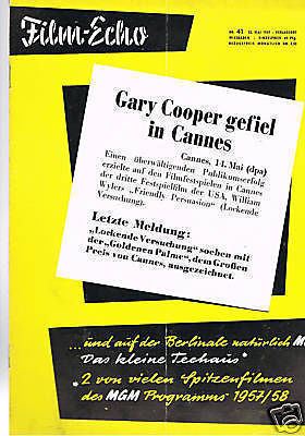 FILM-ECHO FILMWOCHE magazine side cover Issue 41  1957