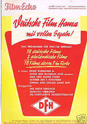 FILM-ECHO FILMWOCHE magazine side cover Issue 44  1957