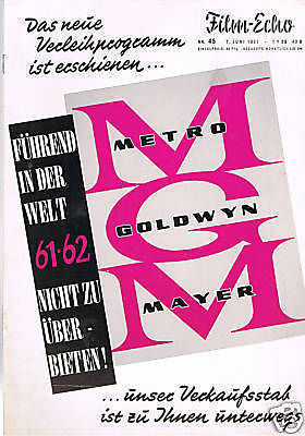 FILM-ECHO FILMWOCHE magazine side cover Issue 45  1961