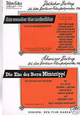 FILM-ECHO FILMWOCHE magazine side cover Issue 47  1961